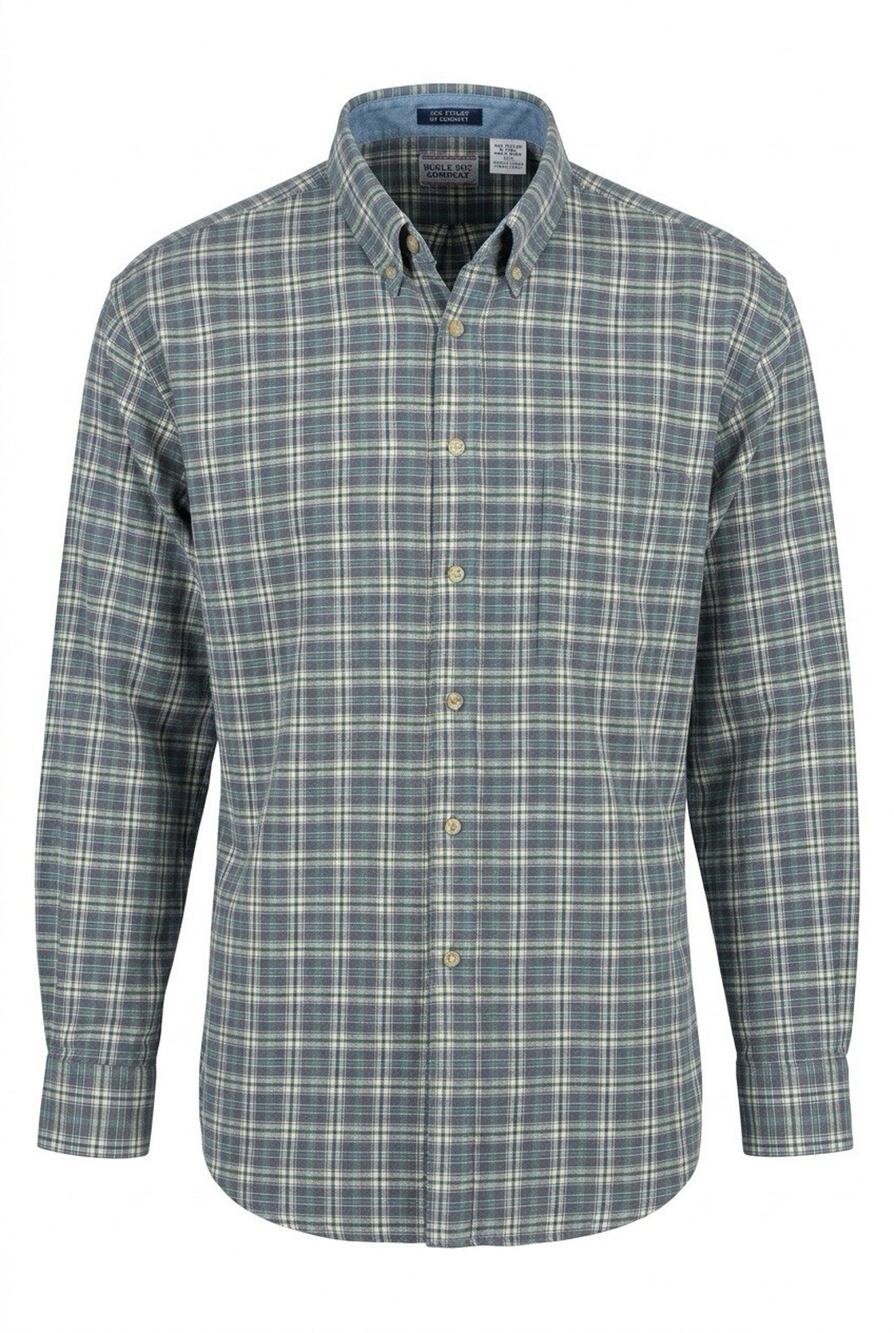 Vintage Bugle Boy Long Sleeve Button Down Shirt L Mens WrinkleFree Plaid NWT Y2K